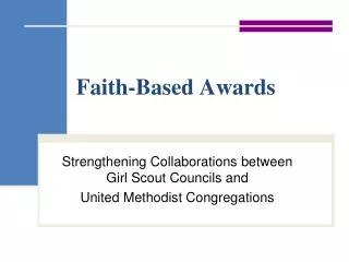 Faith-Based Awards