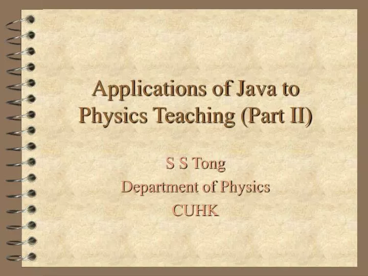 applications of java to physics teaching part ii