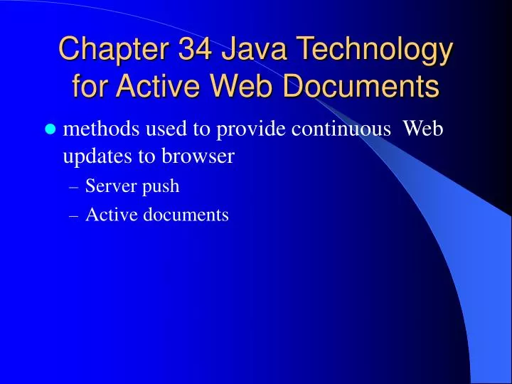chapter 34 java technology for active web documents