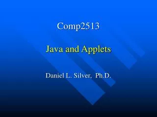 Comp2513 Java and Applets