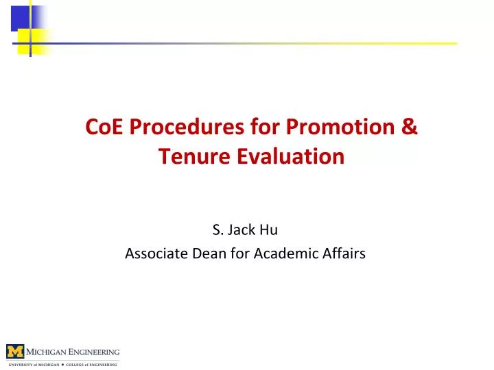 coe procedures for promotion tenure evaluation