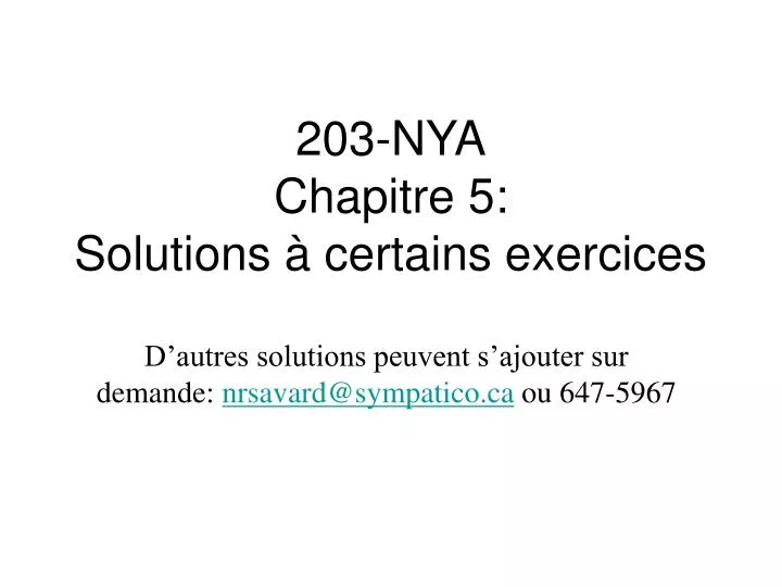203 nya chapitre 5 solutions certains exercices