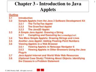 Chapter 3 - Introduction to Java Applets