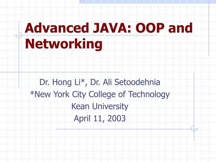 advanced java oop and networking