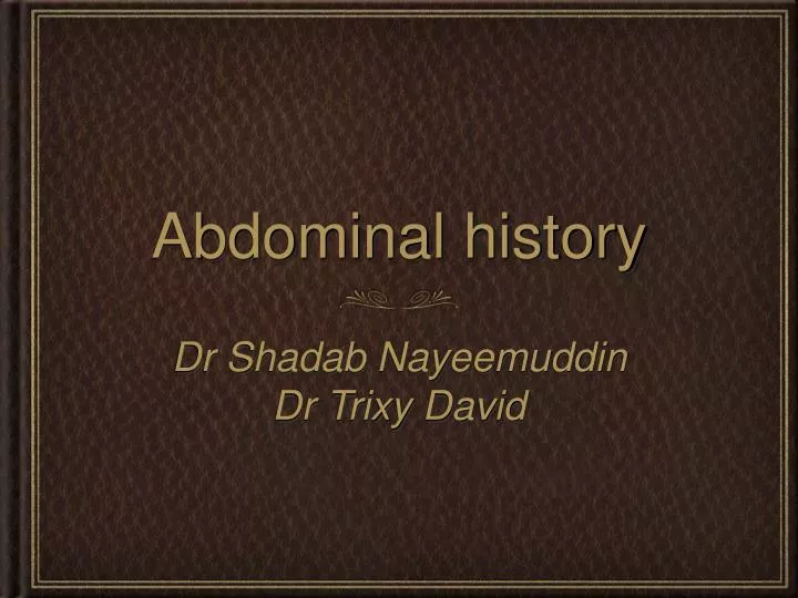 abdominal history