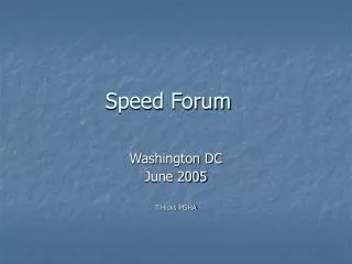 Speed Forum