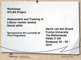 Workshop ATLAS Project Assessment and Training of LAbour market related Social skills