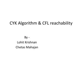 CYK Algorithm &amp; CFL reachability