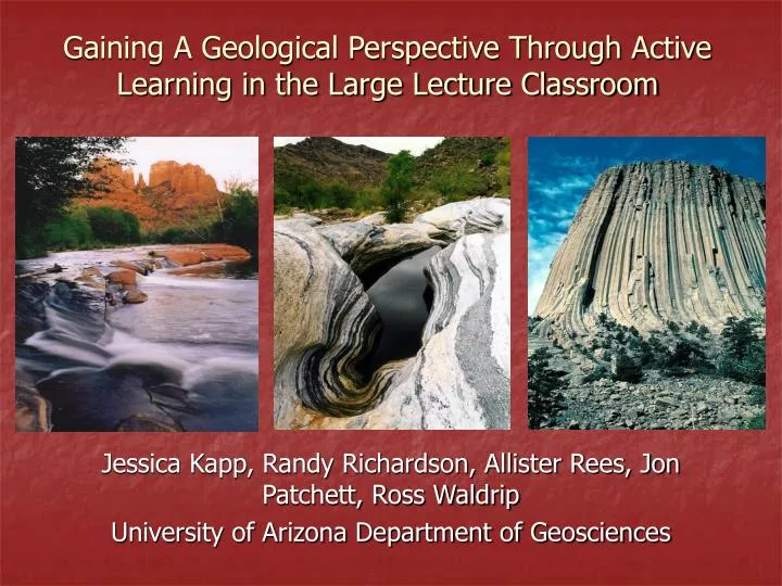gaining a geological perspective through active learning in the large lecture classroom