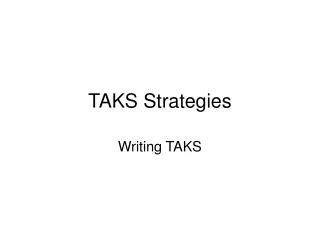 TAKS Strategies