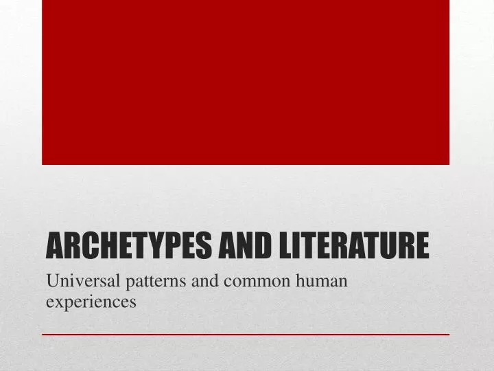 archetypes and literature