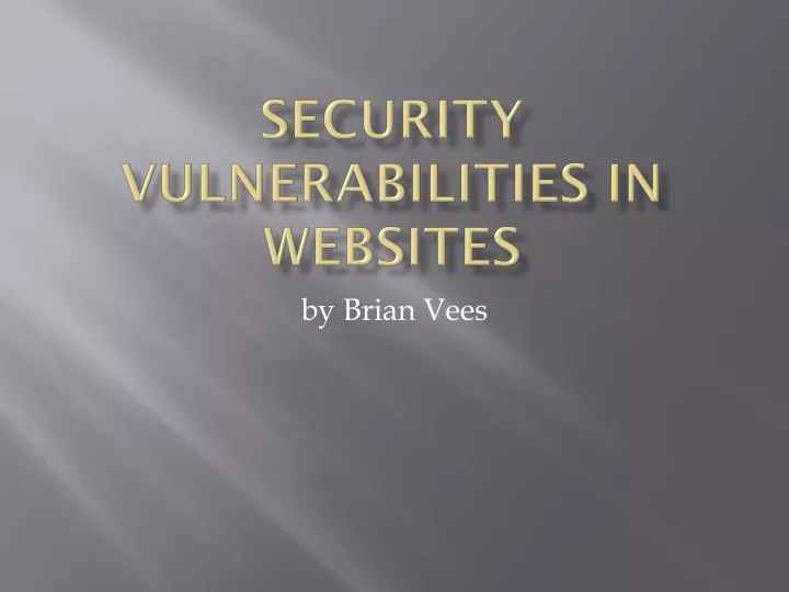 security vulnerabilities in websites