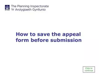 How to save the appeal form before submission