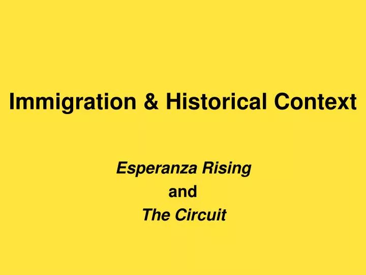 immigration historical context