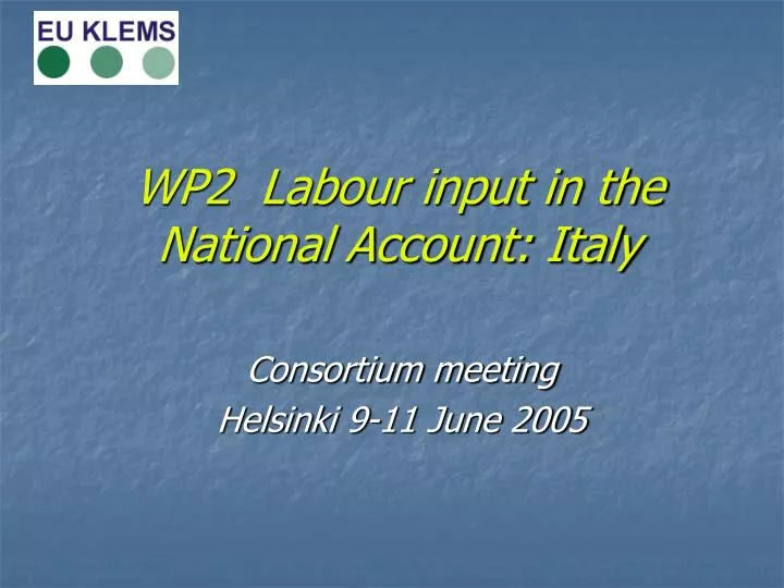 wp2 labour input in the national account italy