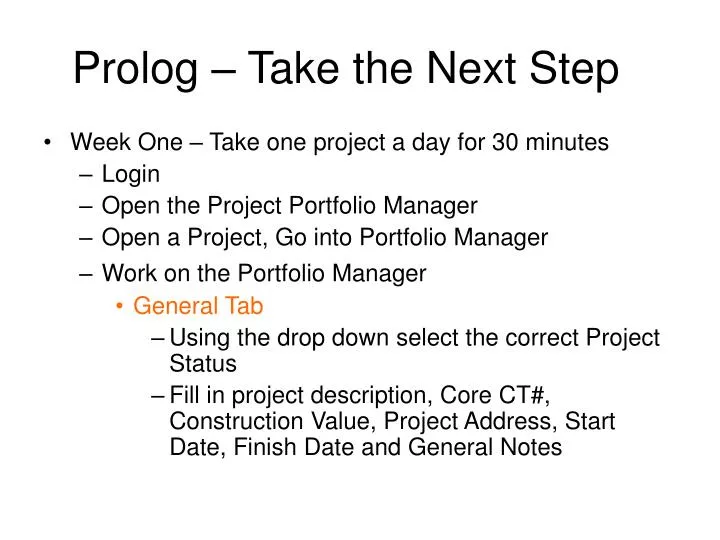 prolog take the next step
