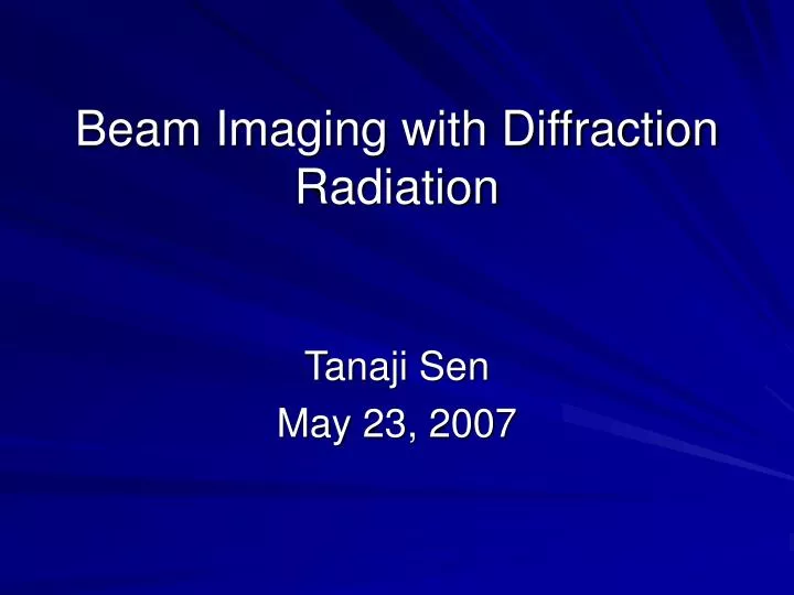 beam imaging with diffraction radiation