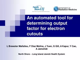 An automated tool for determining output factor for electron cutouts