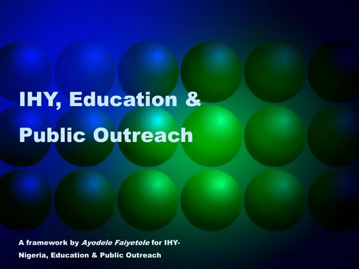 ihy education public outreach