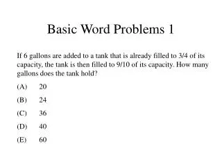 Basic Word Problems 1