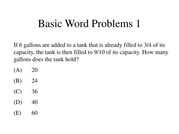 basic word problems 1