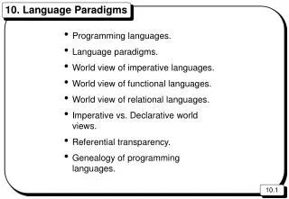 10. Language Paradigms