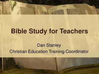 Bible Study for Teachers
