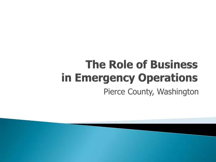 the role of business in emergency operations