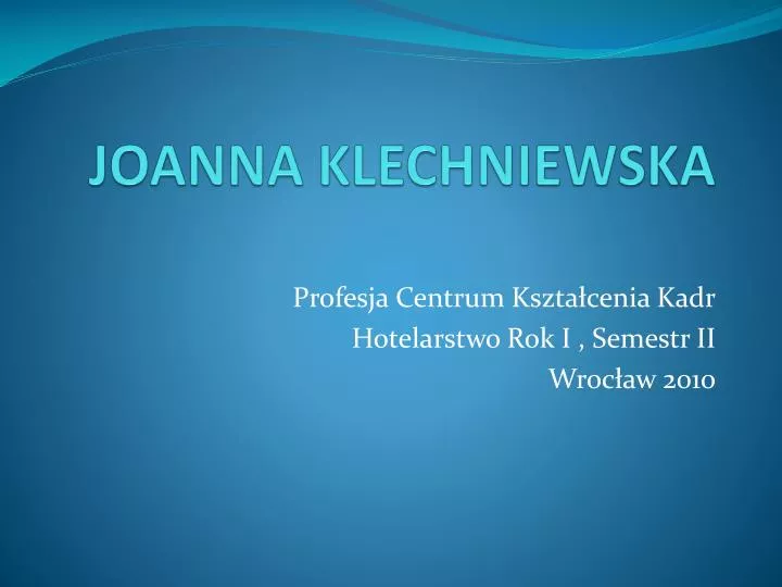 joanna klechniewska