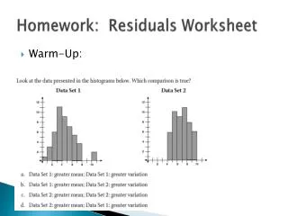 Homework: Residuals Worksheet