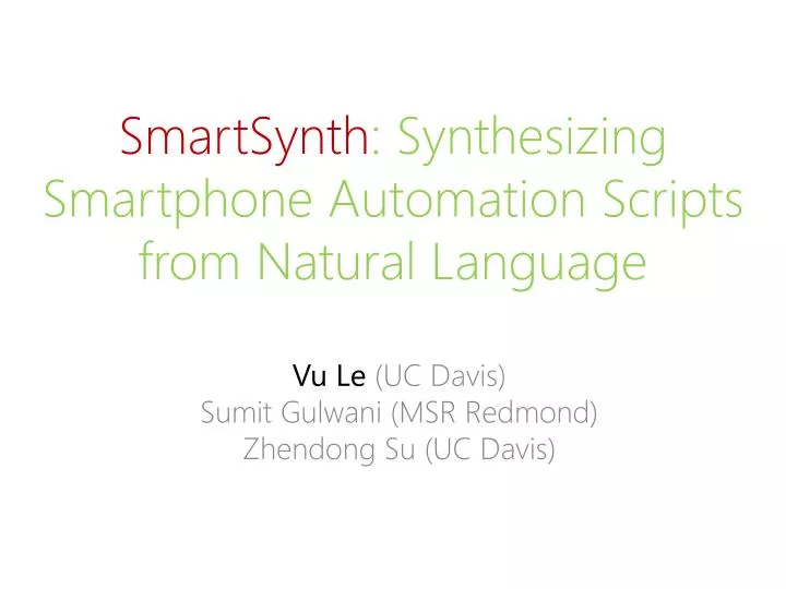 smartsynth synthesizing smartphone automation scripts from natural language