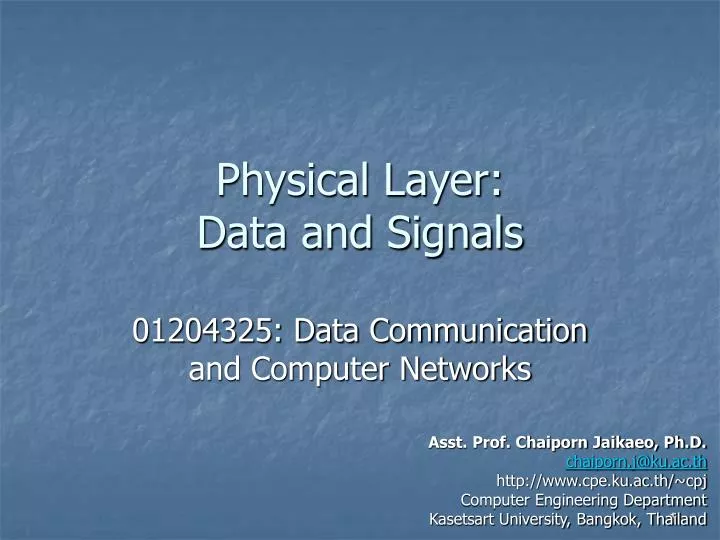 physical layer data and signals