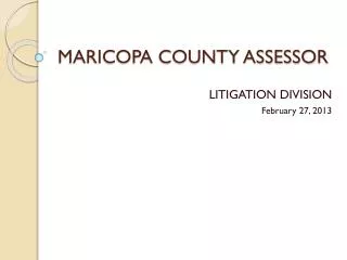 MARICOPA COUNTY ASSESSOR