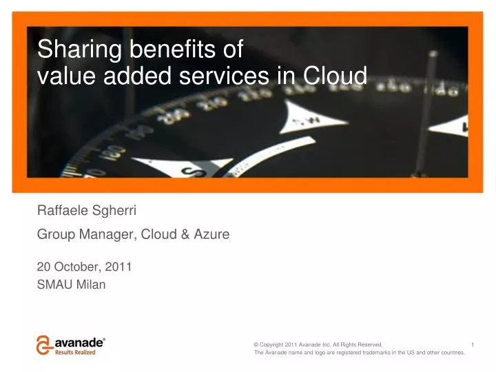sharing benefits of value added services in cloud