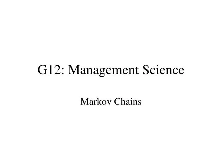 g12 management science