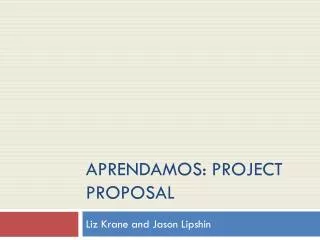 Aprendamos : Project Proposal