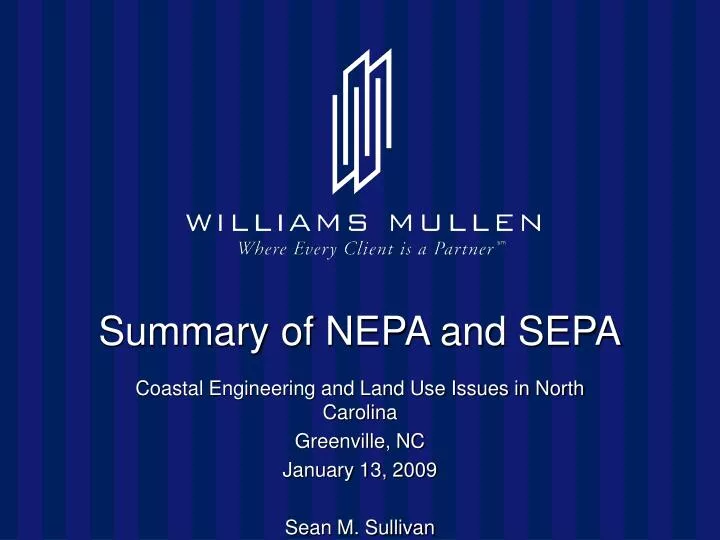 summary of nepa and sepa