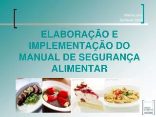 elabora o e implementa o do manual de seguran a alimentar