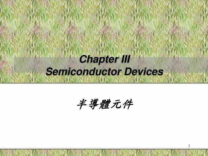 chapter iii semiconductor devices