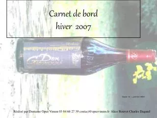 carnet de bord hiver 2007