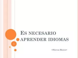 es necesario aprender idiomas