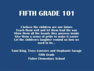 FIFTH GRADE 101