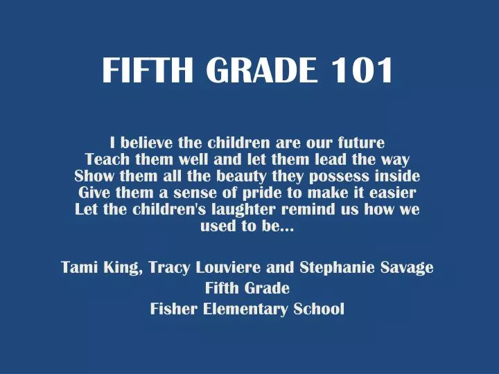fifth grade 101