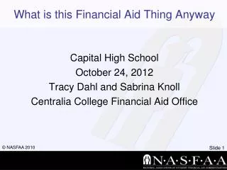 What is this Financial Aid Thing Anyway