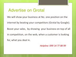 Advertise on Grotal