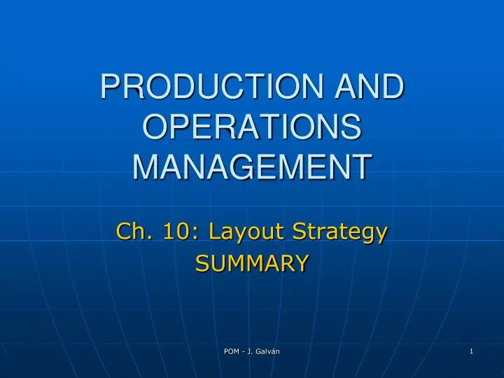 production and operations management