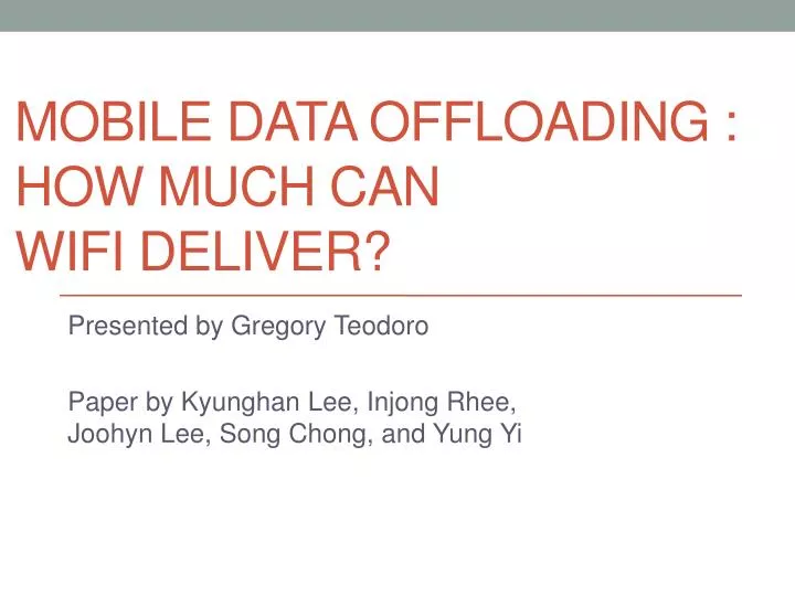 mobile data offloading how much can wifi deliver