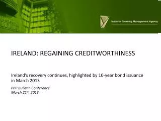 Ireland: regaining creditworthiness