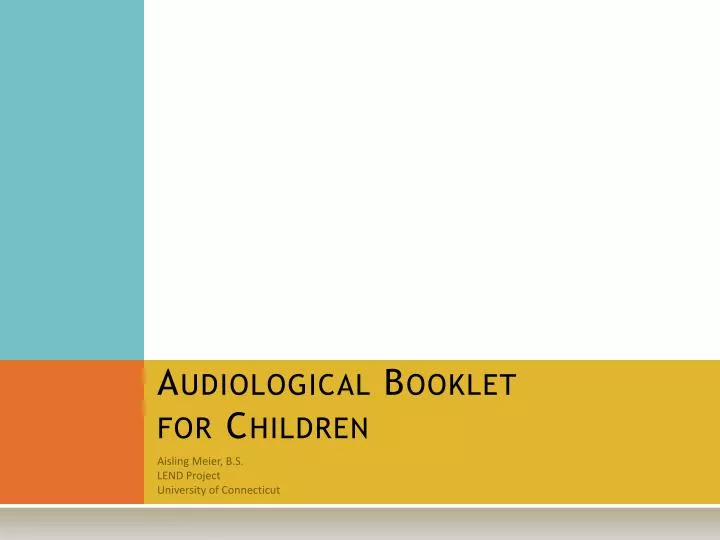 audiological booklet for children