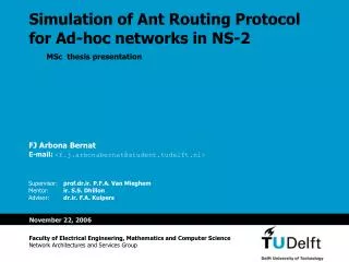 Simulation of Ant Routing Protocol for Ad-hoc networks in NS-2